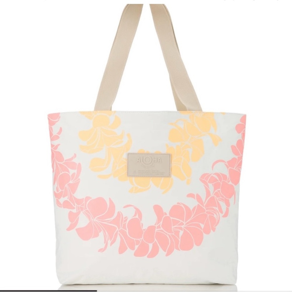 ALOHA LUCKY 11 Collection Day Tripper Tote - Pink and White